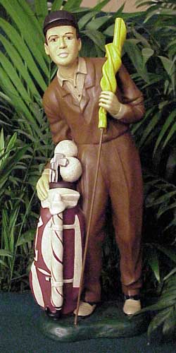 statue golfeur et golfeuse