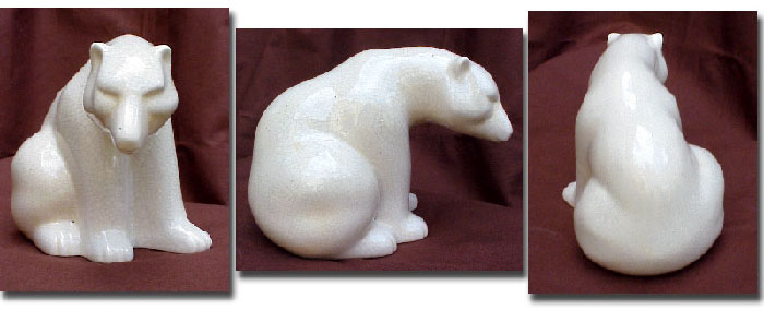 ours en ceramique craquelée